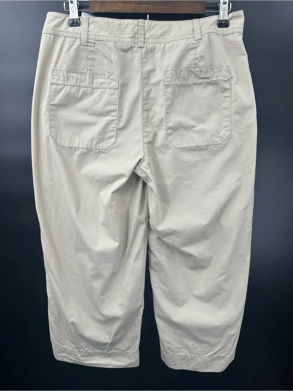 Talbots Heritage Cotton Pants 6 Khaki Utility Wide Leg Coastal Quiet Luxury 1425